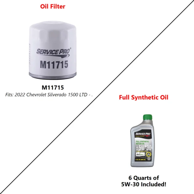 Complete Oil Change Kit — Chevy Silverado & GMC Sierra (5W-30 Synthetic + Filter + Drain Plug Gasket) - Image 3