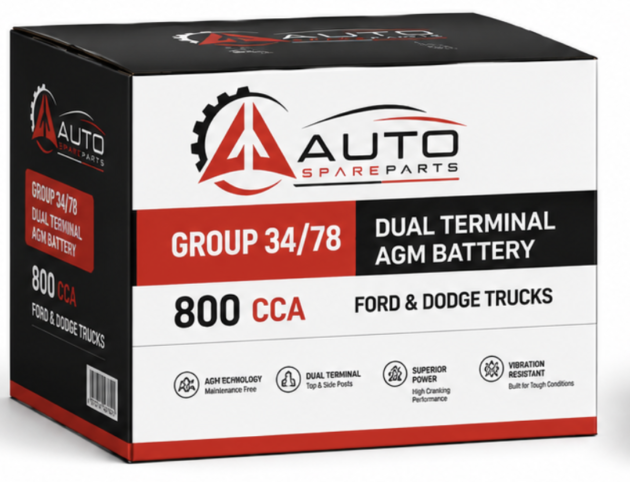 Group 34/78 Dual Terminal AGM Battery — 800 CCA — Ford & Dodge Trucks - Image 4